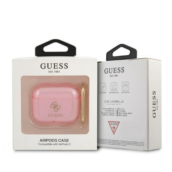 Back panel cover Guess Guess GUA3UCG4GP AirPods 3 cover pink/pink Glitter Collection