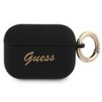Back panel cover Guess  Guess GUAPSSSK AirPods Pro cover black/black Silicone Vintage Script