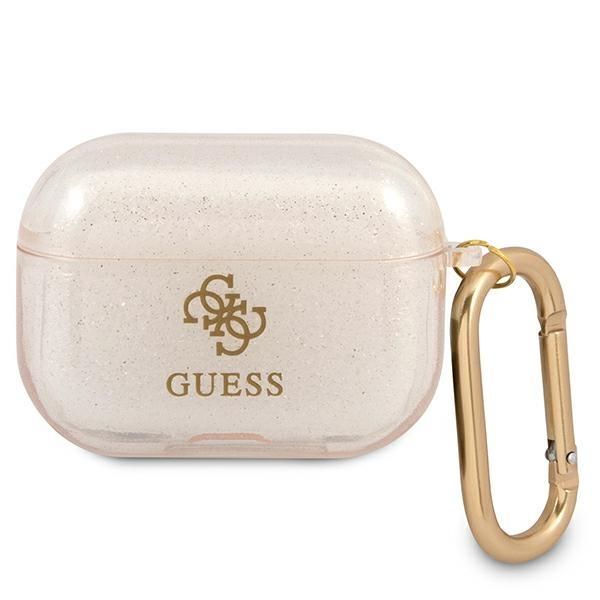Aizmugurējais vāciņš Guess Guess GUAPUCG4GD AirPods Pro cover gold/gold Glitter Collection