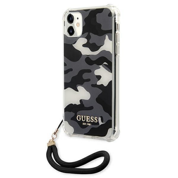 Back panel cover Guess Guess GUHCN61KSARBK iPhone 11 6.1" / Xr black/black hardcase Camo Collection