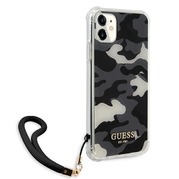 Back panel cover Guess Guess GUHCN61KSARBK iPhone 11 6.1" / Xr black/black hardcase Camo Collection