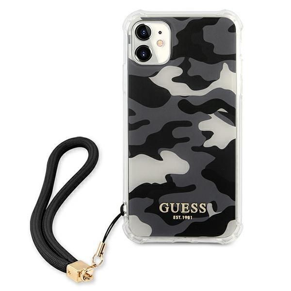 Back panel cover Guess Guess GUHCN61KSARBK iPhone 11 6.1" / Xr black/black hardcase Camo Collection