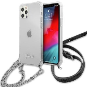 Aizmugurējais vāciņš Guess  Guess GUHCP12LKC4GSSI iPhone 12 Pro Max 6.7" Transparent hardcase 4G Silver Chain