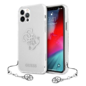 Aizmugurējais vāciņš Guess  Guess GUHCP12LKS4GSI iPhone 12 Pro Max 6.7" Transparent hardcase 4G Silver Charms Collection 
