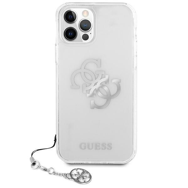Back panel cover Guess Guess GUHCP12LKS4GSI iPhone 12 Pro Max 6.7" Transparent hardcase 4G Silver Charms Collection