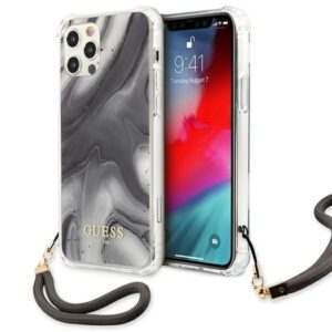 Aizmugurējais vāciņš Guess  Guess GUHCP12LKSMAGR iPhone 12 Pro Max 6.7" grey/grey hardcase Marble Collection 