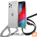 Back panel cover Guess  Guess GUHCP12MKC4GSSI iPhone 12/12 Pro 6.1" Transparent hardcase 4G Silver Chain 