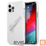 Tagakaaned Guess  Guess GUHCP12MKTRSVSI iPhone 12/12 Pro 6.1" Transparent hardcase Vintage Script Silver 