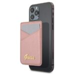 Aizmugurējais vāciņš Guess  Guess Wallet Card Slot GUWMSSASLPI MagSafe Saffiano pink/pink