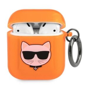 Aizmugurējais vāciņš Karl Lagerfeld  Karl Lagerfeld KLA2UCHFO AirPods cover pomarańczowy/orange Choupette 