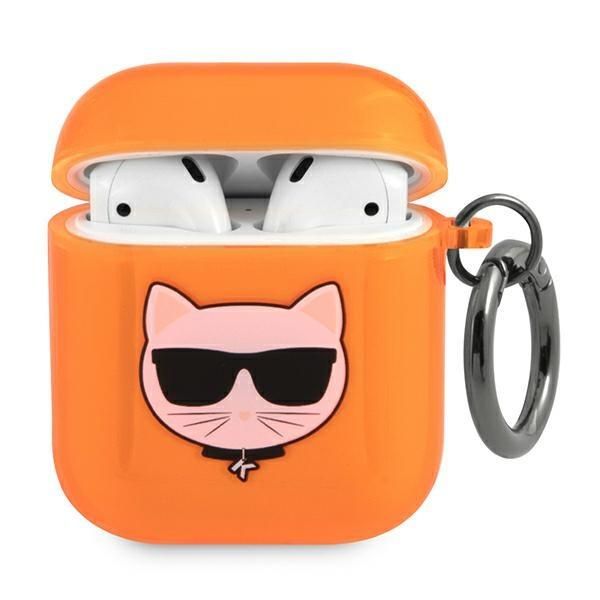 Aizmugurējais vāciņš Karl Lagerfeld Karl Lagerfeld KLA2UCHFO AirPods cover pomarańczowy/orange Choupette