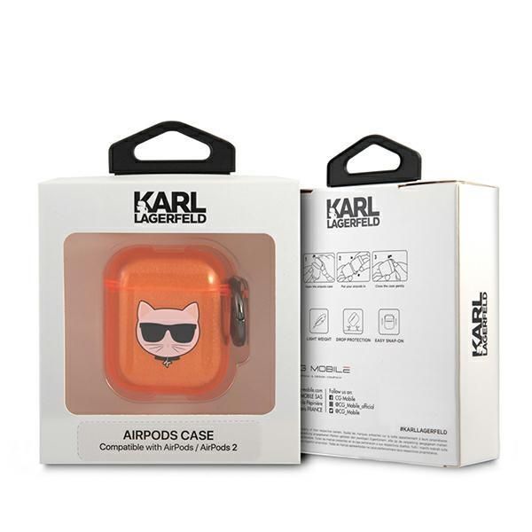 Aizmugurējais vāciņš Karl Lagerfeld Karl Lagerfeld KLA2UCHFO AirPods cover pomarańczowy/orange Choupette