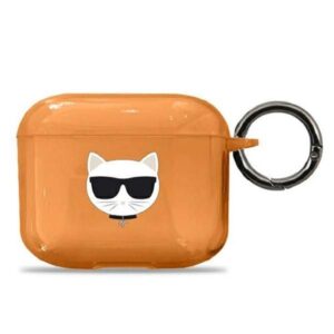 Aizmugurējais vāciņš Karl Lagerfeld  Karl Lagerfeld KLA3UCHFO AirPods 3 cover pomarańczowy/orange Choupette 