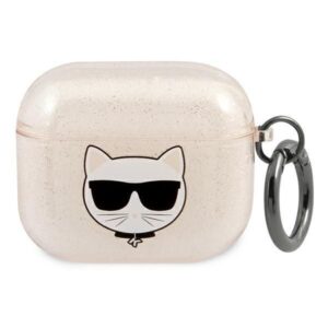 Aizmugurējais vāciņš Karl Lagerfeld  Karl Lagerfeld KLA3UCHGD AirPods 3 cover złoty/gold Glitter Choupette 