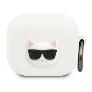 Aizmugurējais vāciņš Karl Lagerfeld  Karl Lagerfeld KLACA3SILCHWH AirPods 3 cover biały/white Silicone Choupette 