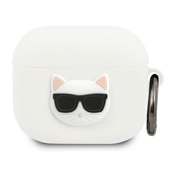Aizmugurējais vāciņš Karl Lagerfeld Karl Lagerfeld KLACA3SILCHWH AirPods 3 cover biały/white Silicone Choupette