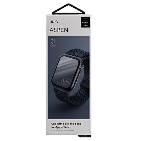 Aizmugurējais vāciņš UNIQ Uniq Aspen Braided Strap for Apple Watch 1/2/3/4/5/6/7/8/SE/SE2 40/38/41mm - Blue