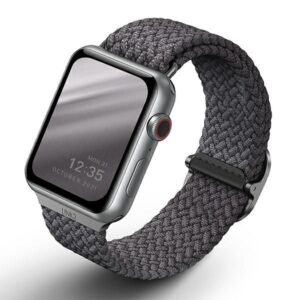 Aizmugurējais vāciņš UNIQ  Uniq Aspen Braided Strap for Apple Watch 1/2/3/4/5/6/7/8/SE/SE2 40/38/41mm - Gray 
