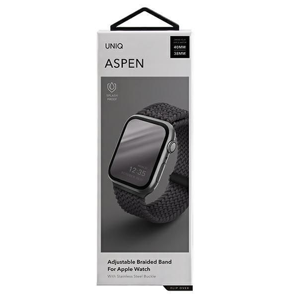 Back panel cover UNIQ Uniq Aspen Braided Strap for Apple Watch 1/2/3/4/5/6/7/8/SE/SE2 40/38/41mm - Gray