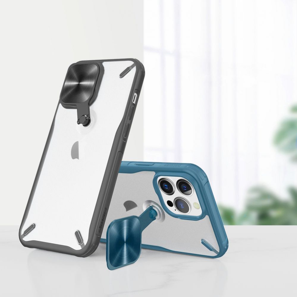 Back panel cover Nillkin - Nillkin Cyclops Case durable case with camera cover and foldable stand for iPhone 13 Pro Max black