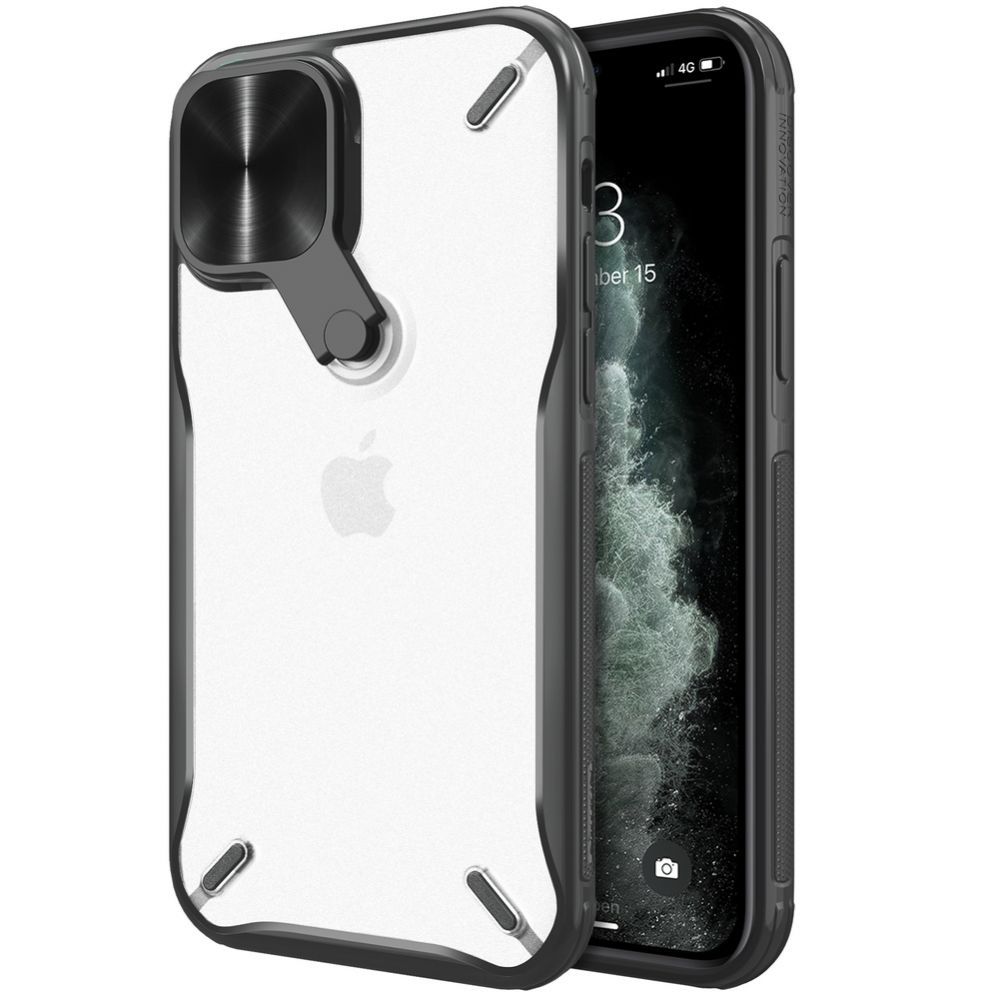 Back panel cover Nillkin - Nillkin Cyclops Case durable case with camera cover and foldable stand for iPhone 13 Pro Max black
