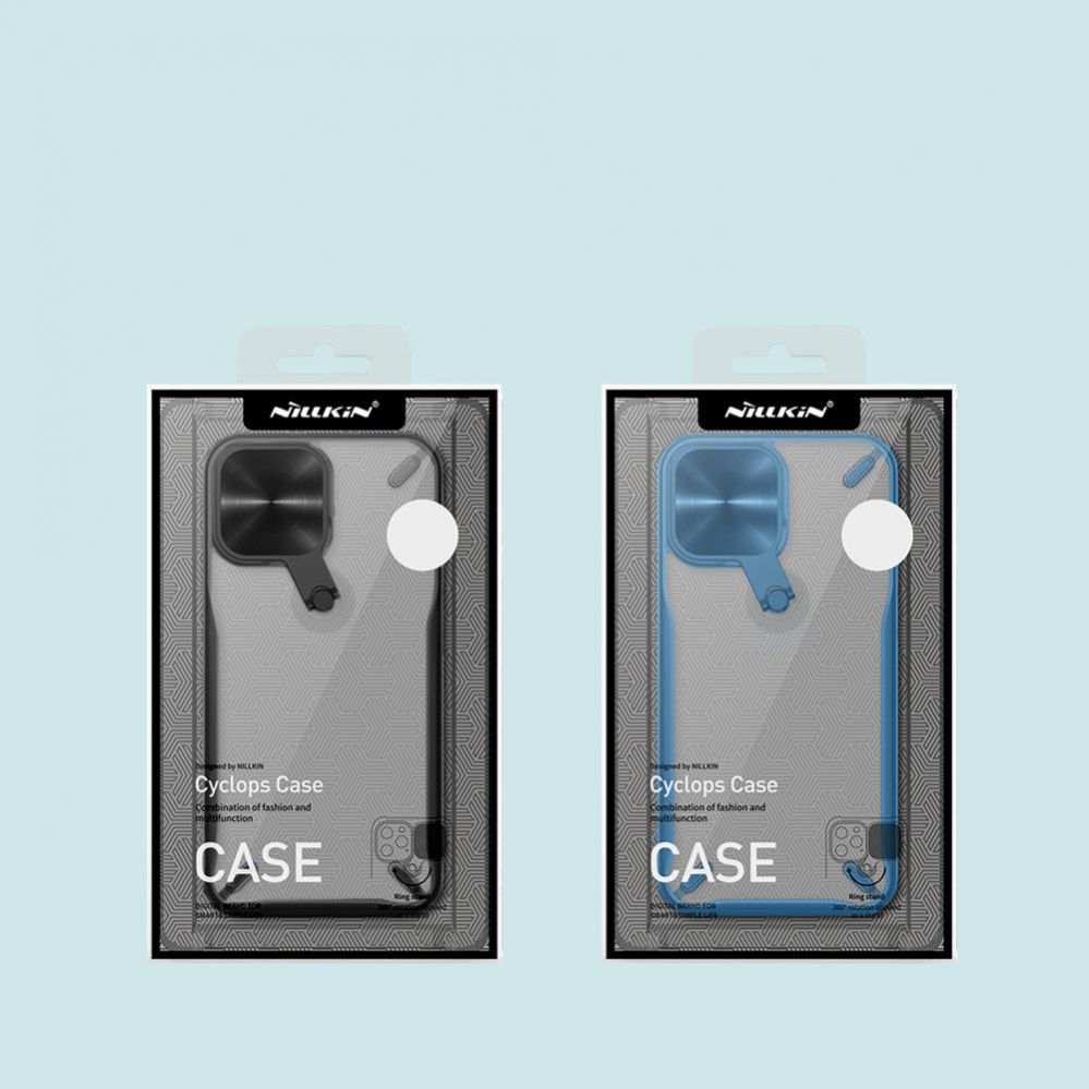 Back panel cover Nillkin - Nillkin Cyclops Case durable case with camera cover and foldable stand for iPhone 13 Pro Max black