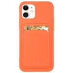 Nugarėlės dėklai Hurtel - Card Case Silicone Wallet with Card Slot Documents for iPhone 13 mini orange 