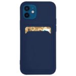 Aizmugurējais vāciņš Hurtel  Card Case Silicone Wallet Case with Card Slot Documents for Samsung Galaxy A22 4G Navy Blue 