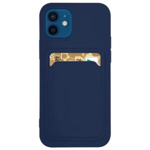 Aizmugurējais vāciņš Hurtel  Card Case Silicone Wallet Case with Card Slot Documents for Samsung Galaxy A22 4G Navy Blue 