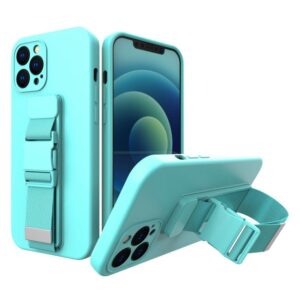 Nugarėlės dėklai Hurtel  Rope case gel case with a chain lanyard bag lanyard iPhone 13 light blue 