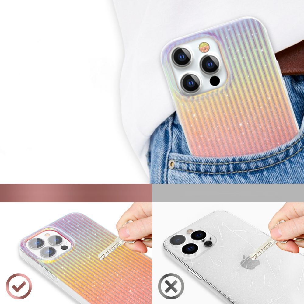 Back panel cover Kingxbar Kingxbar Travel Series luxurious elegant case for iPhone 13 Pro orange (Sunset)