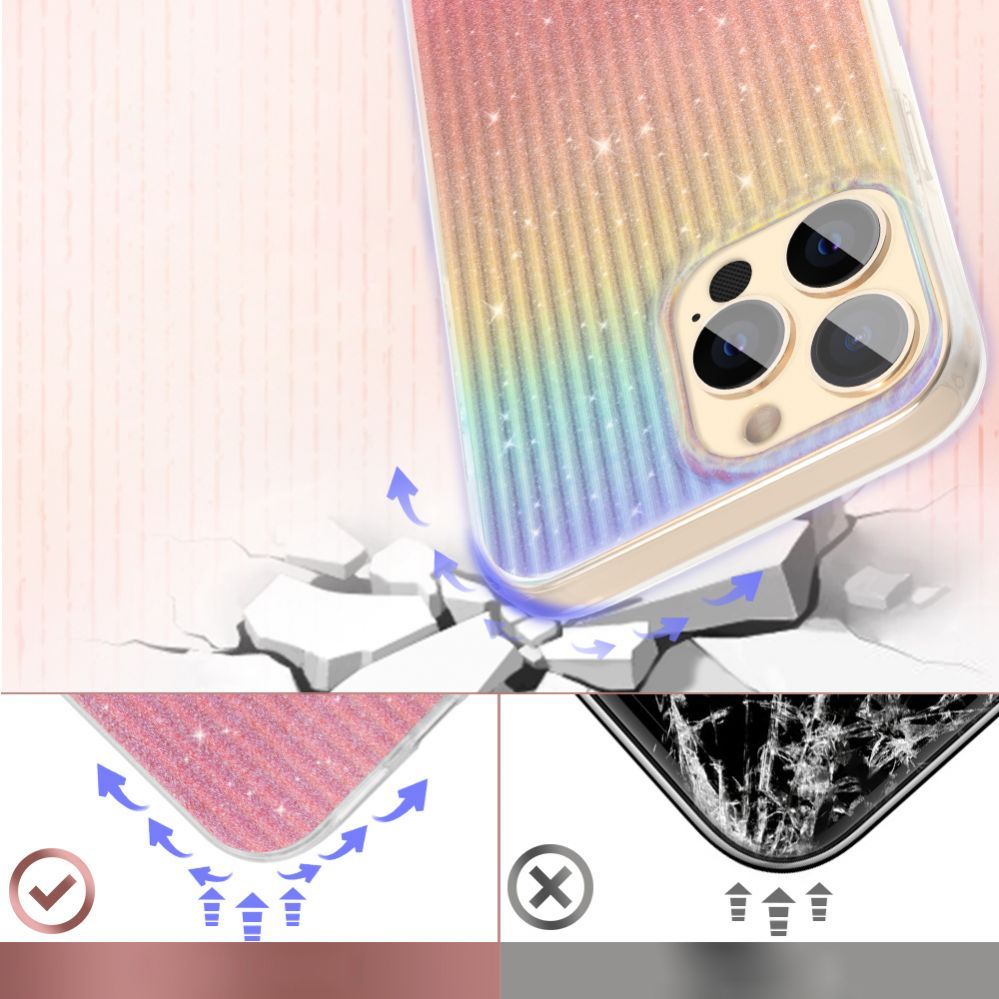 Back panel cover Kingxbar Kingxbar Travel Series luxurious elegant case for iPhone 13 Pro orange (Sunset)