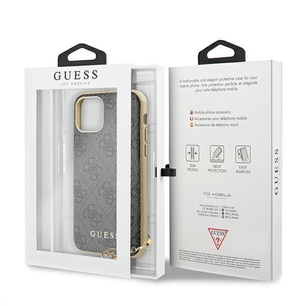 Nugarėlės dėklai Guess Guess GUHCN61GF4GGR iPhone 11 6.1" / Xr grey/gray hard case 4G Charms Collection