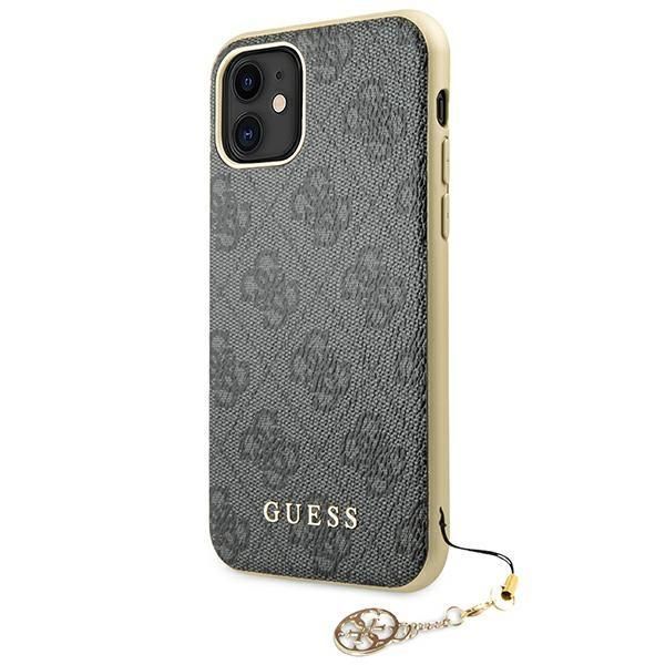 Nugarėlės dėklai Guess Guess GUHCN61GF4GGR iPhone 11 6.1" / Xr grey/gray hard case 4G Charms Collection