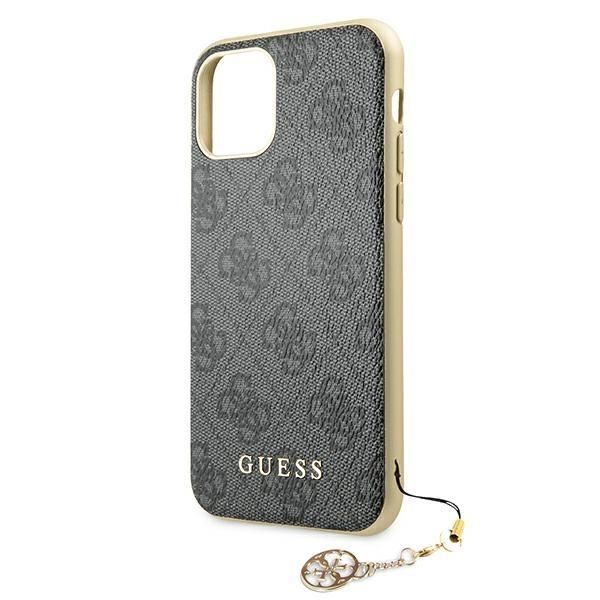 Nugarėlės dėklai Guess Guess GUHCN61GF4GGR iPhone 11 6.1" / Xr grey/gray hard case 4G Charms Collection