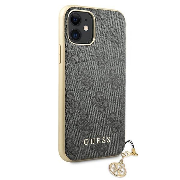 Nugarėlės dėklai Guess Guess GUHCN61GF4GGR iPhone 11 6.1" / Xr grey/gray hard case 4G Charms Collection