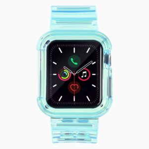 Nugarėlės dėklai Hurtel - Silicone Band Strap Bracelet Case Strap Light Set for Apple Watch 40mm - Blue 
