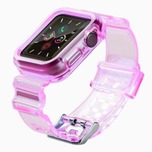 Nugarėlės dėklai Hurtel  Silicone Band Strap Bracelet Case Strap Light Set for Apple Watch 38mm - Red 