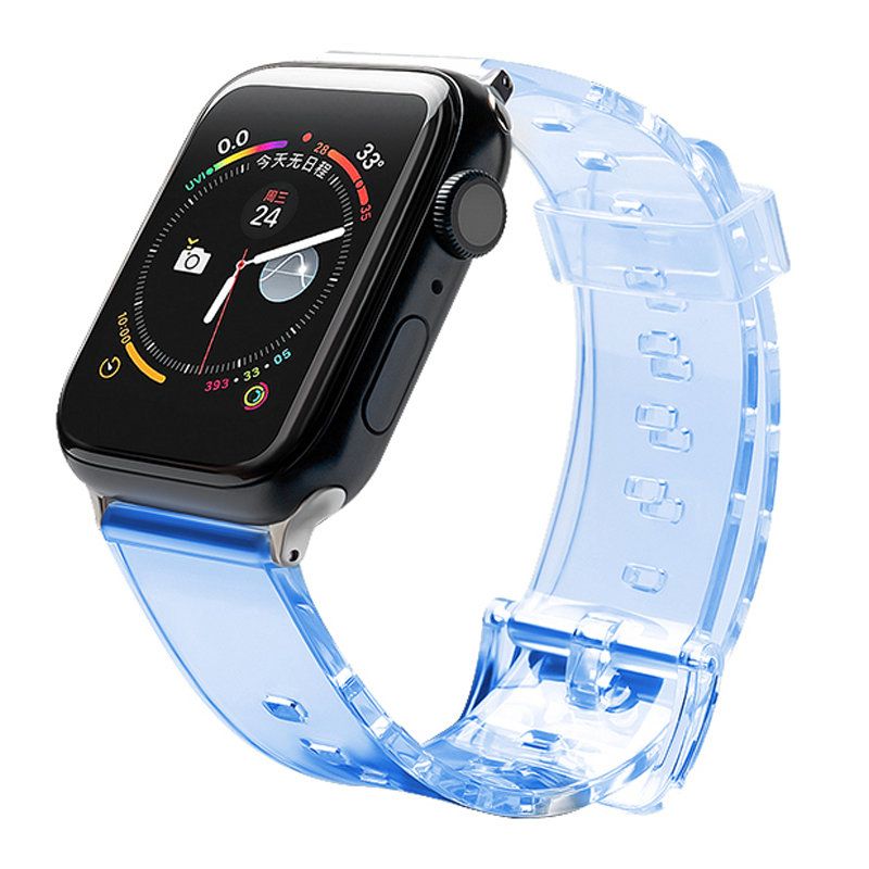 Nugarėlės dėklai Hurtel Silicone Strap Bracelet Bracelet Strap Light for Apple Watch 42 / 44 mm - Blue