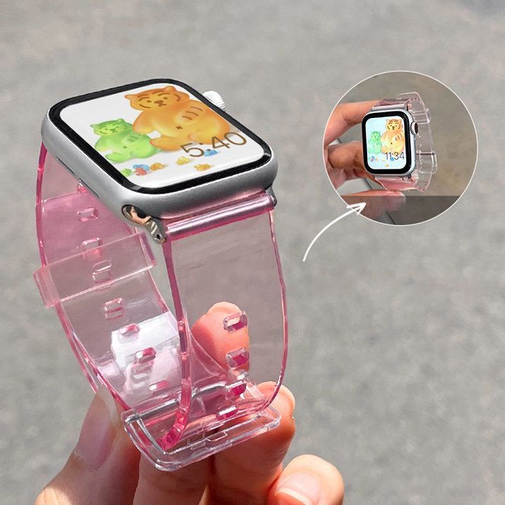 Nugarėlės dėklai Hurtel Silicone Strap Bracelet Bracelet Strap Light for Apple Watch 42 / 44 mm - Red