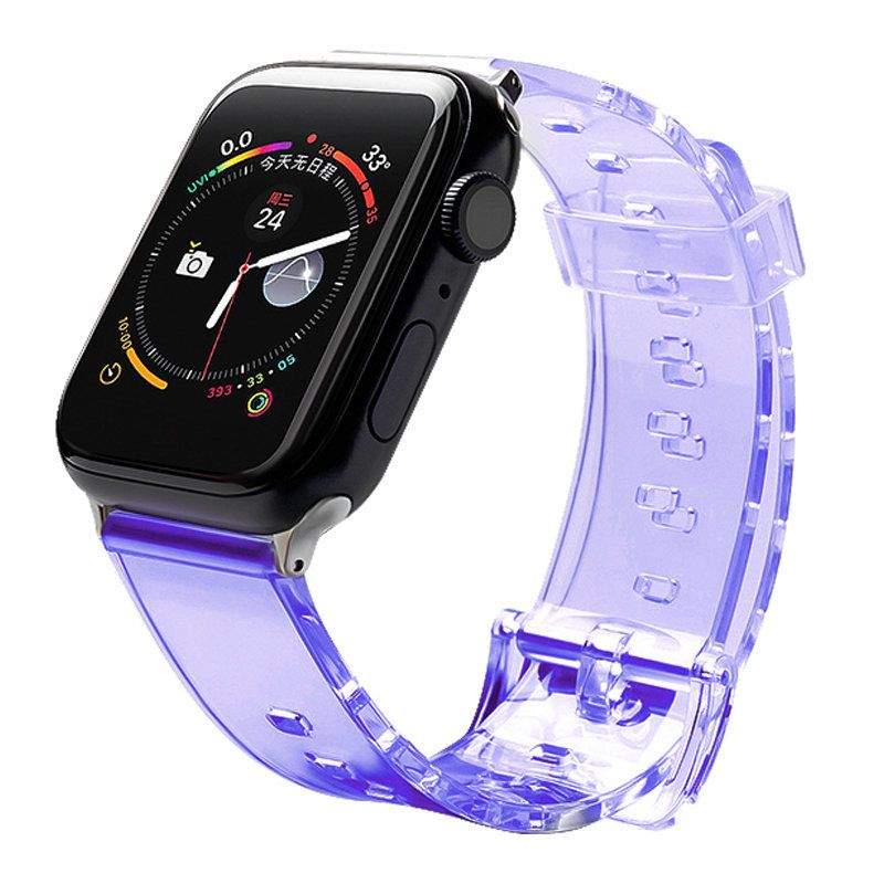Nugarėlės dėklai Hurtel Silicone Strap Bracelet Bracelet Strap Light for Apple Watch 42 / 44 mm - Purple