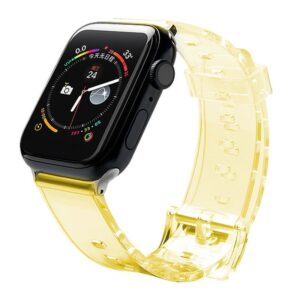 Nugarėlės dėklai Hurtel  Silicone Strap Bracelet Bracelet Strap Light for Apple Watch 42 / 44 mm - Yellow 