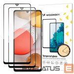 Protective glass Wozinsky  Wozinsky 2x Tempered Glass Full Glue Super Tough Screen Protector Full Coveraged with Frame Case Friendly for Samsung Galaxy A42 5G black 