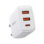 Adapter Baseus  Baseus Compact fast charger 2x USB / USB Type C 30W 3A Power Delivery Quick Charge white (CCXJ-E02) 
