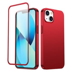 Aizmugurējais vāciņš Joyroom  Joyroom 360 Full Case front and back cover for iPhone 13 + tempered glass screen protector red (JR-BP927 red) 