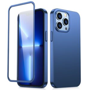 Aizmugurējais vāciņš Joyroom  Joyroom 360 Full Case front and back cover for iPhone 13 Pro Max + tempered glass screen protector blue (JR-BP928 blue) 
