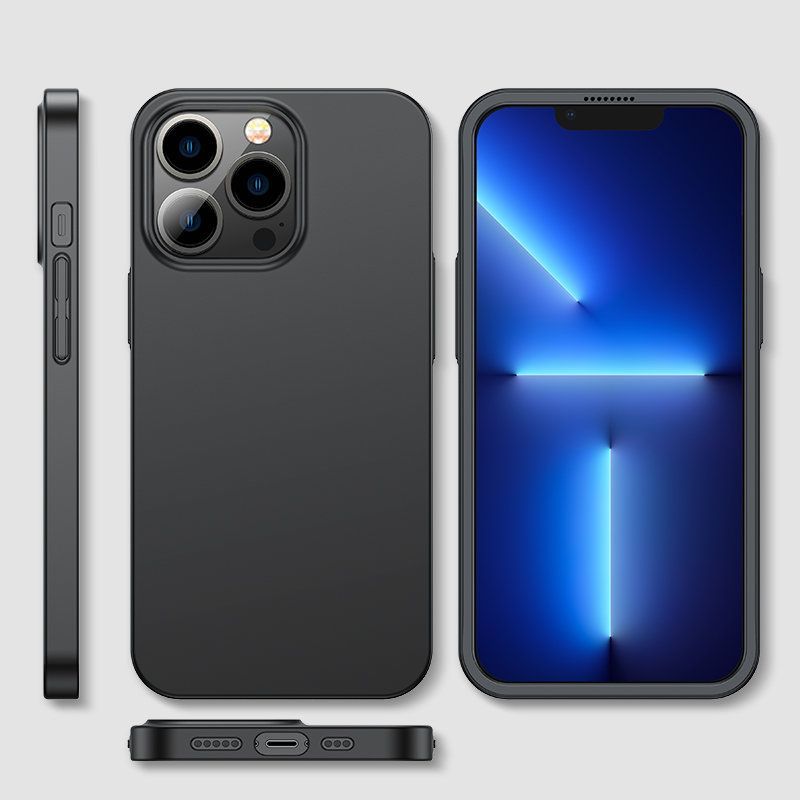 Back panel cover Joyroom Joyroom 360 Full Case front and back cover for iPhone 13 Pro + tempered glass screen protector black (JR-BP935 black)