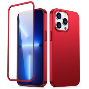 Aizmugurējais vāciņš Joyroom  Joyroom 360 Full Case front and back cover for iPhone 13 Pro + tempered glass screen protector red (JR-BP935 red) 