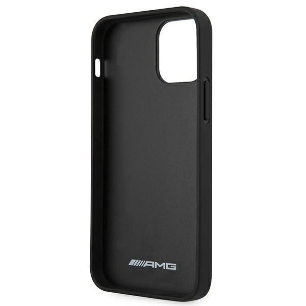 Tagakaaned Mercedes-Benz AMG Leather Hot Stamped Case for iPhone 12 Pro Max - Black
