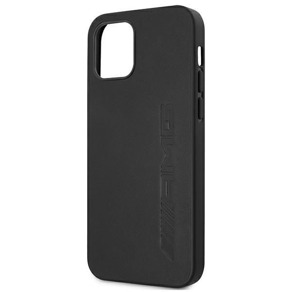Tagakaaned Mercedes-Benz AMG Leather Hot Stamped Case for iPhone 12 Pro Max - Black